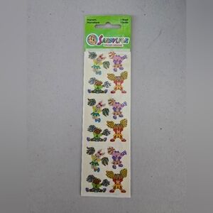 Vtg 90's SEALED Sandylion Sticker Sheet Prismatic Glitter Cheerleader